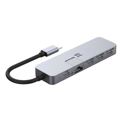 XtremeMac Max Pro USB-C hubb med RJ45, PD, 5 uttag, 100W