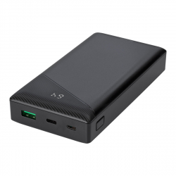 DELTACO Powerbank med både USB-A och USB-C, PD, 20.000 mAh, 18W