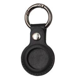 Nyckelringhållare i läder till Apple Airtags, svart